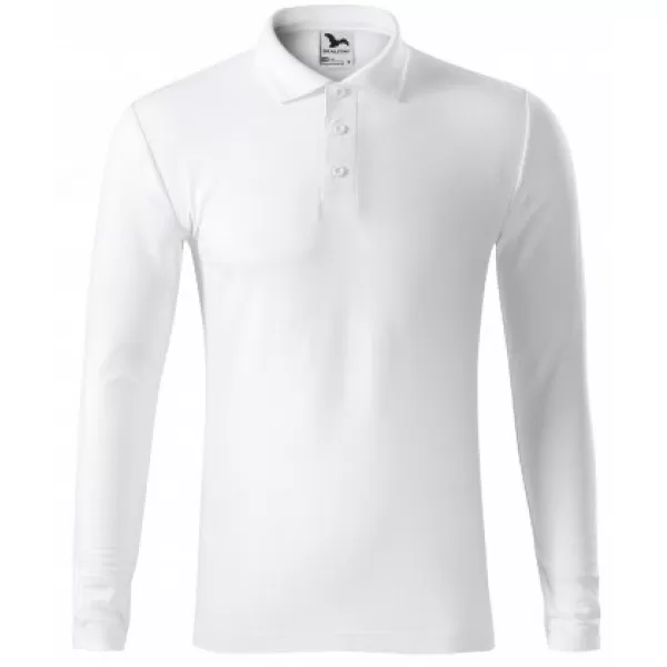  Мъжка тениска с дълги ръкави и яка MALFINI PIQUE POLO LS 221 БЯЛО 