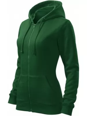 Дамски суичър MALFINI TRENDY ZIPPER 411 БУТИЛКА ЗЕЛЕНО