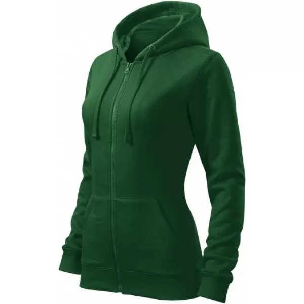  Дамски суичър MALFINI TRENDY ZIPPER 411 БУТИЛКА ЗЕЛЕНО 