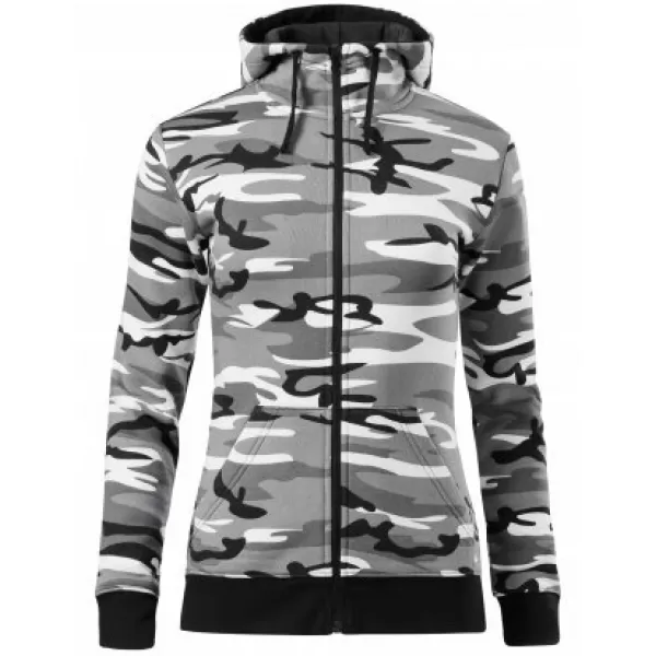  Дамски суичър MALFINI CAMO ZIPPER C20 КАМУФЛАЖНО СИВО 