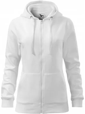 Дамски суичър MALFINI TRENDY ZIPPER 411 БЯЛО