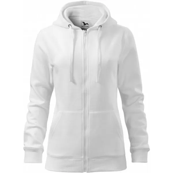  Дамски суичър MALFINI TRENDY ZIPPER 411 БЯЛО 