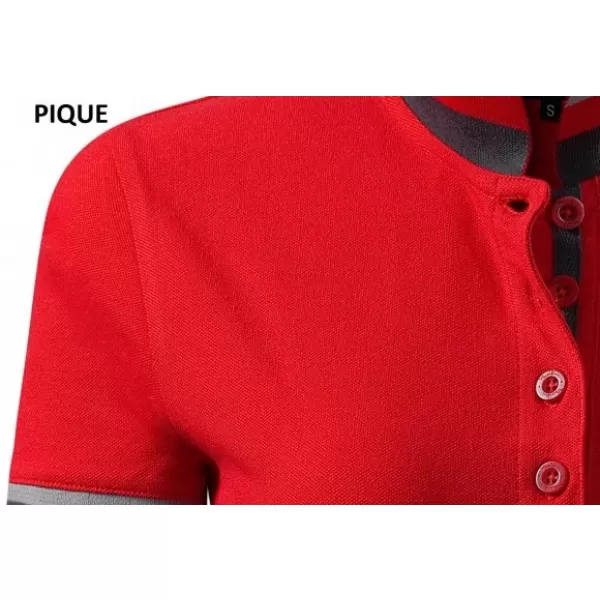  Дамска тениска с яка MALFINI PREMIUM COLLAR UP 257 ЧЕРВЕНА ФОРМУЛА 