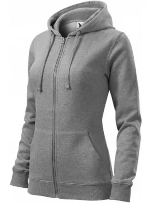 Дамски суичър MALFINI TRENDY ZIPPER 411 ТЪМНОСИВИ ОТБЛЯСЪЦИ