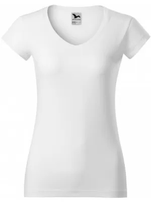 Дамска тениска MALFINI FIT V-NECK 162 БЯЛО