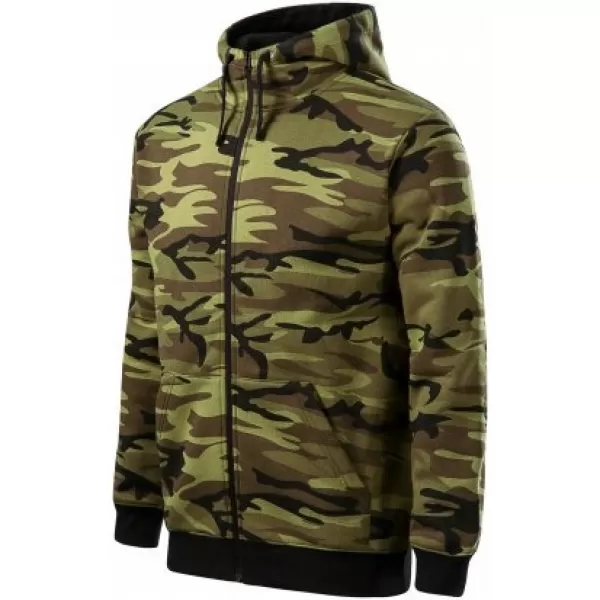 Мъжки суичър MALFINI CAMO ZIPPER C19 КАМУФЛАЖНО ЗЕЛЕНО 