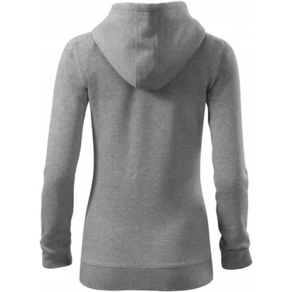  Дамски суичър MALFINI TRENDY ZIPPER 411 ТЪМНОСИВИ ОТБЛЯСЪЦИ 