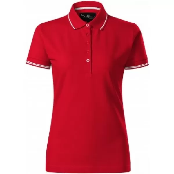  Дамска тениска с яка MALFINI PREMIUM PERFECTION PLAIN 253 ЧЕРВЕНА ФОРМУЛА 