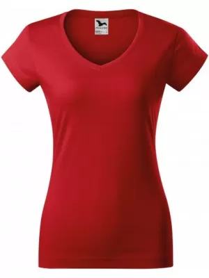 Дамска тениска MALFINI FIT V-NECK 162 ЧЕРВЕНО