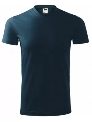 Мъжка тениска MALFINI HEAVY V-NECK 111 МОРСКО СИНЬО