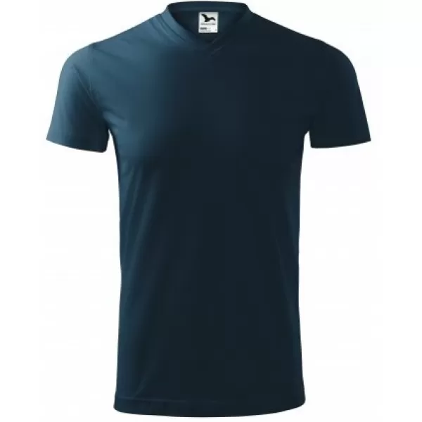  Мъжка тениска MALFINI HEAVY V-NECK 111 МОРСКО СИНЬО 