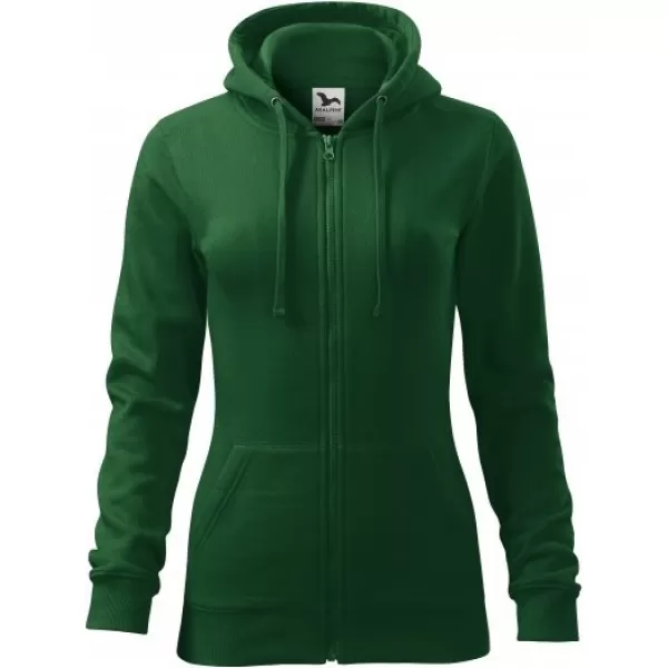  Дамски суичър MALFINI TRENDY ZIPPER 411 БУТИЛКА ЗЕЛЕНО 