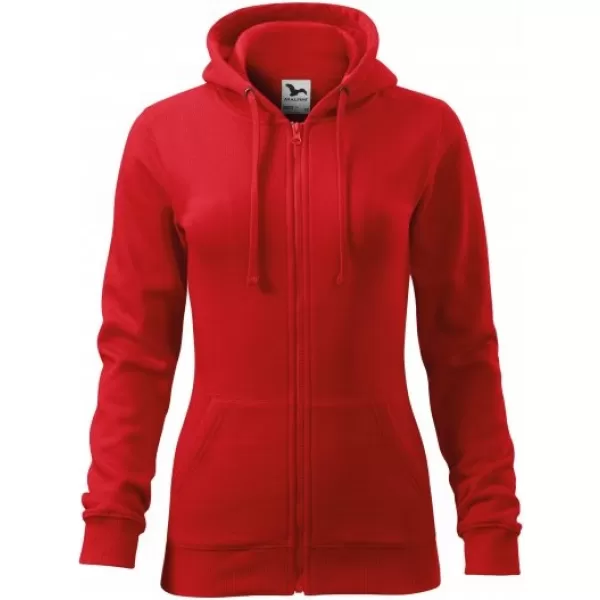  Дамски суичър MALFINI TRENDY ZIPPER 411 ЧЕРВЕНО 