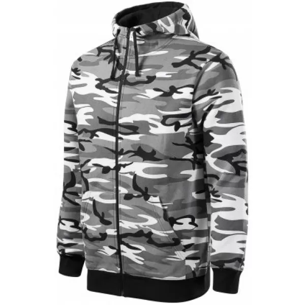  Мъжки суичър MALFINI CAMO ZIPPER C19 КАМУФЛАЖНО СИВО 