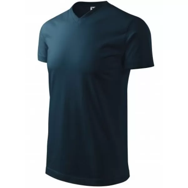  Мъжка тениска MALFINI HEAVY V-NECK 111 МОРСКО СИНЬО 