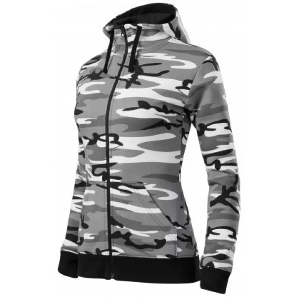  Дамски суичър MALFINI CAMO ZIPPER C20 КАМУФЛАЖНО СИВО 