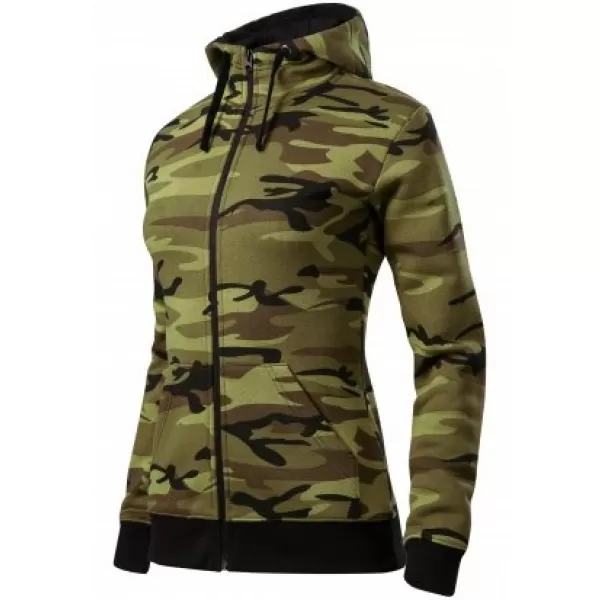  Дамски суичър MALFINI CAMO ZIPPER C20 КАМУФЛАЖНО ЗЕЛЕНО 