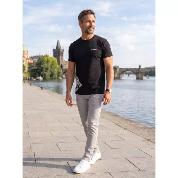  Мъжка тениска ALTISPORT ALM013129 ЧЕРНО И БЯЛО 