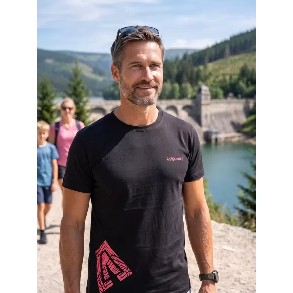  Мъжка тениска ALTISPORT ALM013129 ЧЕРНО И ЧЕРВЕНО 