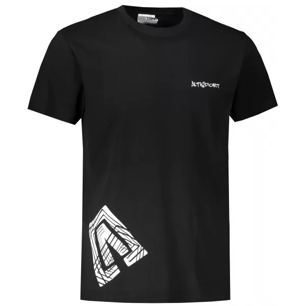  Мъжка тениска ALTISPORT ALM013129 ЧЕРНО И БЯЛО 