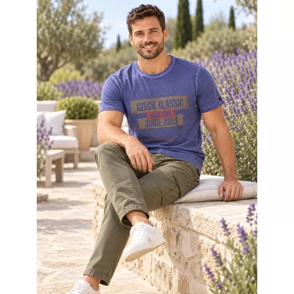  Мъжка тениска KIXMI KEIRON ТЪМНО СИНЬО 