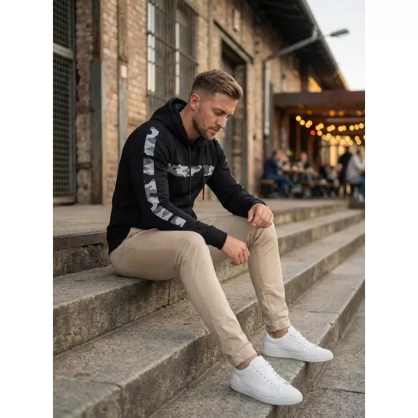  Мъжки удължен суичър KIXMI KENNY ЧЕРЕН 
