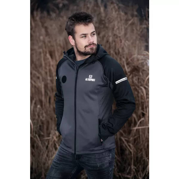  Мъжки спортен суичър ALTISPORT PIUMAN ТЪМНО СИВ 