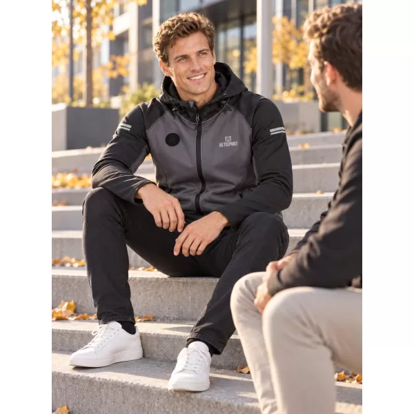  Мъжки спортен суичър ALTISPORT PIUMAN ТЪМНО СИВ 