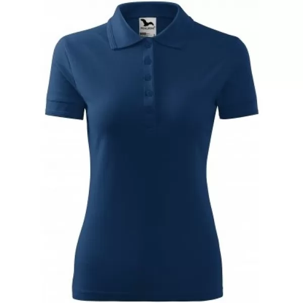  Дамска тениска с яка MALFINI PIQUE POLO 210 СРЕДНОЩНО СИНЬО 