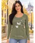 Dámské triko s dlouhým rukávem ALTISPORT CARRYOVER ALW043169 KHAKI