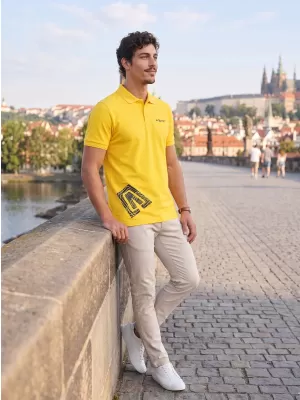 Мъжка тениска с яка ALTISPORT ALM013203 ЖЪЛТО