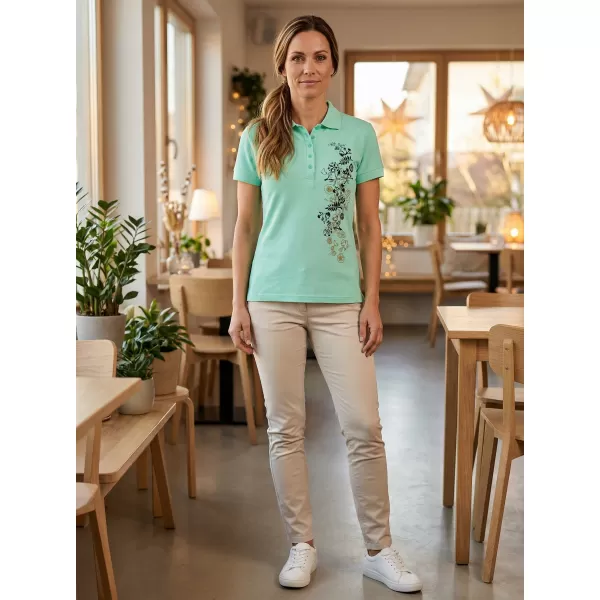  Dámské triko s límečkem ALTISPORT CARRYOVER ALW029210 MÁTOVÁ 