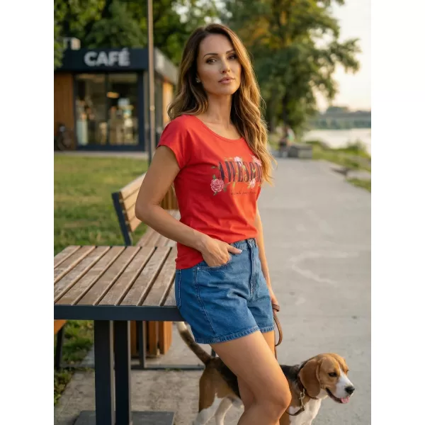  Дамска тениска KIXMI LEA ЧЕРВЕН 
