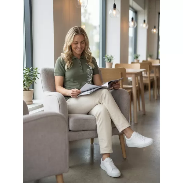  Dámské triko s límečkem ALTISPORT CARRYOVER ALW029210 KHAKI 