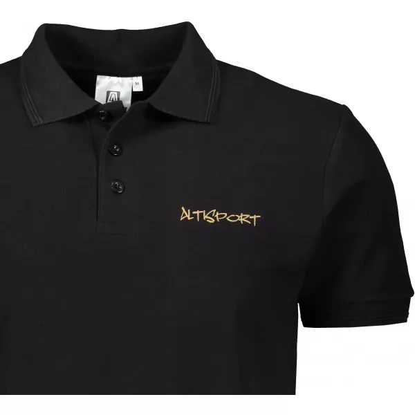  Мъжка тениска с яка ALTISPORT ALM013203 ЧЕРНО И ЗЛАТНО 