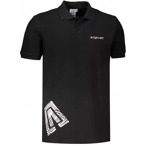  Мъжка тениска с яка ALTISPORT ALM013203 ЧЕРНО И БЯЛО 