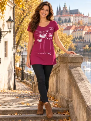 Dámské prodloužené triko ALTISPORT CARRYOVER ALW043123 FUCHSIOVÁ