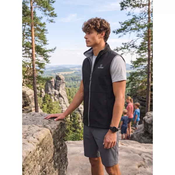  Мъжка софтшел жилетка ALTISPORT ALM006517 ЧЕРЕН 