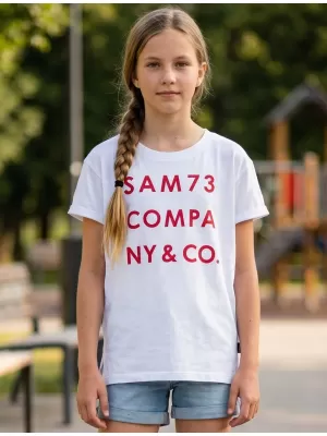T -риза на момичето с къси ръкави SAM 73 MELANIE GT 551 БЯЛ