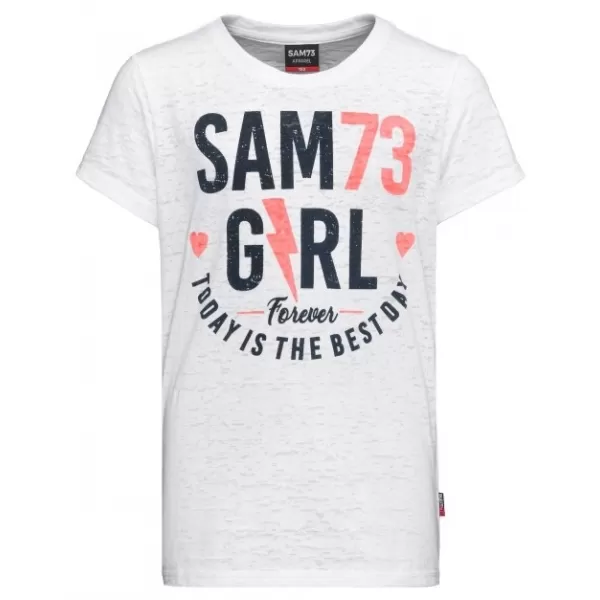  T -риза на момичето с къси ръкави SAM 73 KYLIE GT 549 БЯЛ 