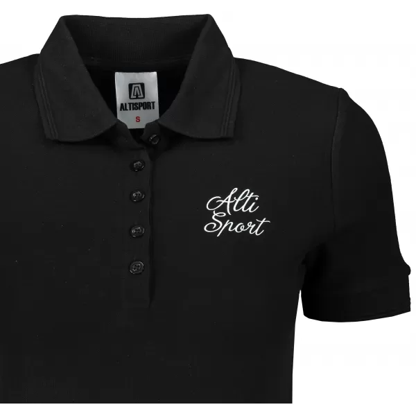  Дамска тениска с яка ALTISPORT ALW056210 ЧЕРНО И БЯЛО 