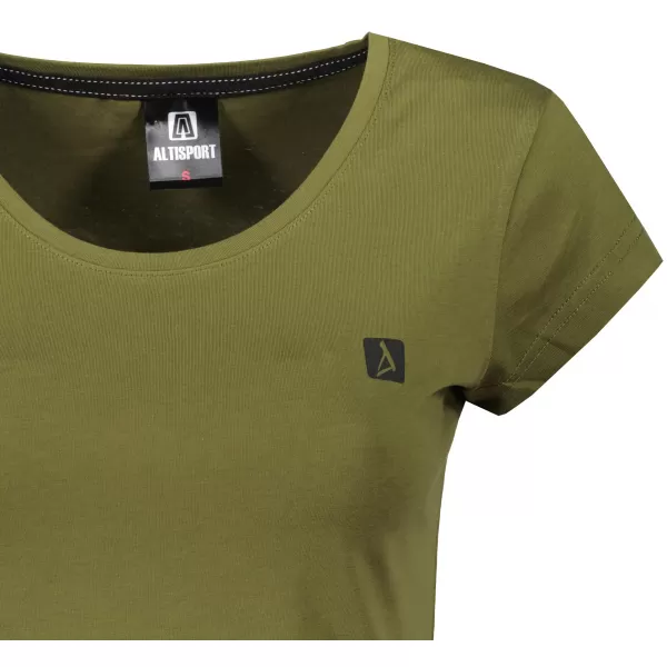  Dámské premium triko ALTISPORT CARRYOVER ALW065154 AVOCADO GREEN/BLACK 