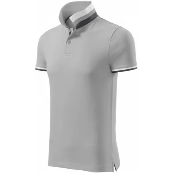 Мъжка тениска с яка MALFINI PREMIUM COLLAR UP 256 СРЕБРИСТО СИВО 