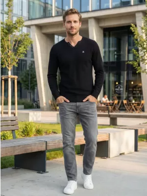 Мъжки пуловер ALTISPORT SWEK MPLU108 ЧЕРЕН