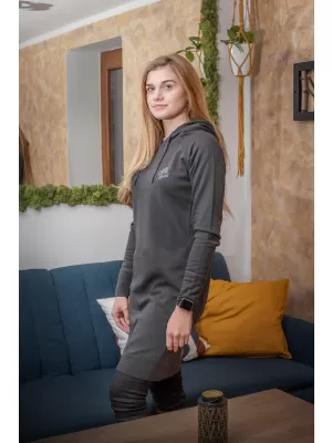 Дамски удължен суичър ALTISPORT MIBELA LSKU366 ТЪМНО СИВ