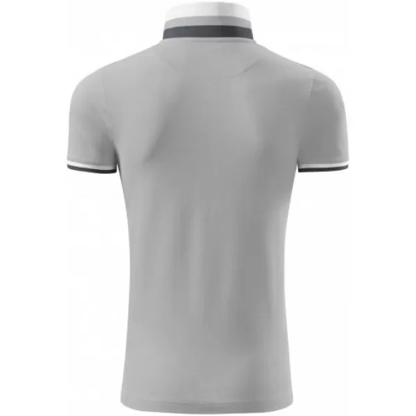  Мъжка тениска с яка MALFINI PREMIUM COLLAR UP 256 СРЕБРИСТО СИВО 