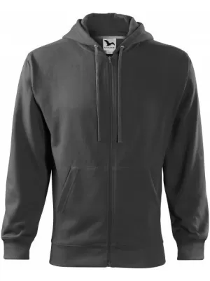 Мъжки суичър MALFINI TRENDY ZIPPER 410 СТОМАНЕНО СИВО
