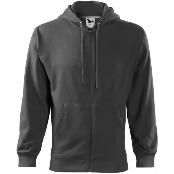  Мъжки суичър MALFINI TRENDY ZIPPER 410 СТОМАНЕНО СИВО 