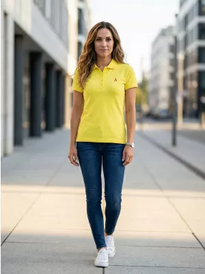 Премиум дамска тениска с яка ALTISPORT ALW002210 ЛИМОН