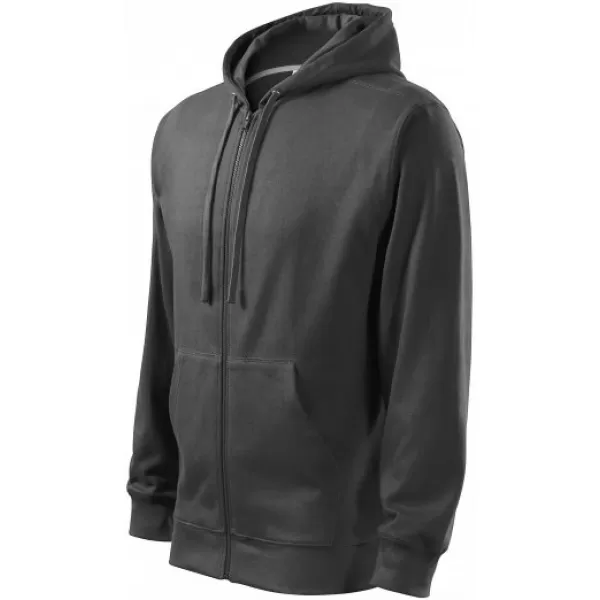  Мъжки суичър MALFINI TRENDY ZIPPER 410 СТОМАНЕНО СИВО 